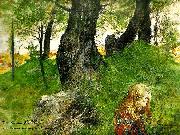 Suzanne i en skogsbacke Flickan i skogen Carl Larsson